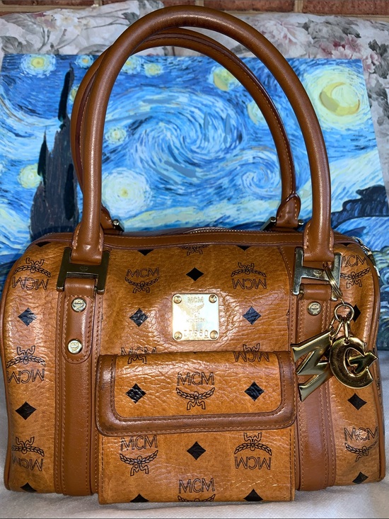 MCM Handbags - MCM Cognac Boston. with Charm